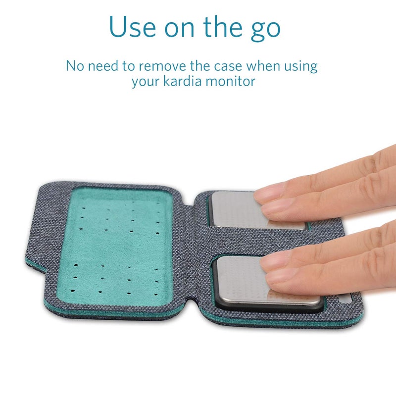 CoBak Carrying case for Kardia Mobile EKG Monitor - Travel Kardia Case Fits in Pocket, Features Magnetic Closure to Keep Kardia Device Safe On The Go, NOT Fit KardiaMobile 6L,Dark Blue - Image 4
